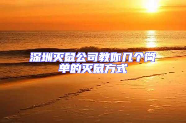 深圳滅鼠公司教你幾個(gè)簡單的滅鼠方式