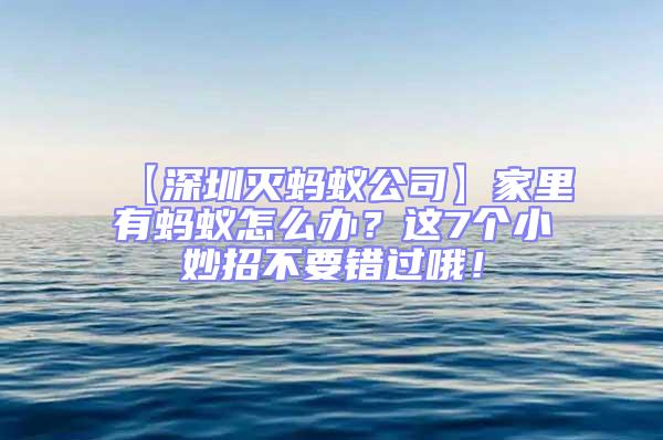 【深圳滅螞蟻公司】家里有螞蟻怎么辦？這7個小妙招不要錯過哦！