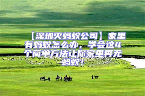 【深圳滅螞蟻公司】家里有螞蟻怎么辦，學會這4個簡單方法讓你家里再無螞蟻！