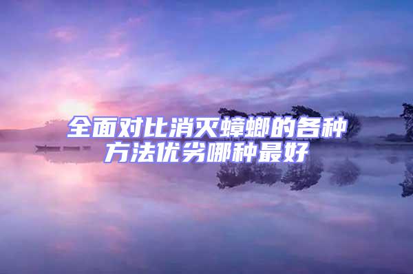 全面對比消滅蟑螂的各種方法優(yōu)劣哪種最好