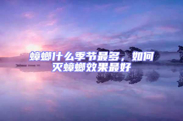 蟑螂什么季節最多,如何滅蟑螂效果最好