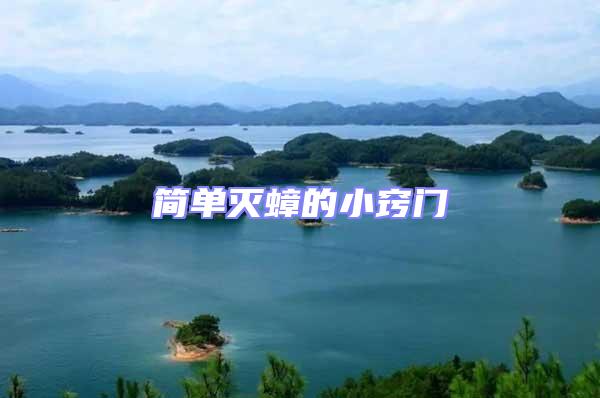 簡(jiǎn)單滅蟑的小竅門