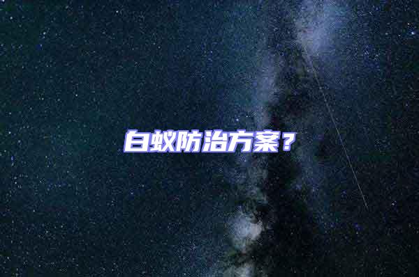 白蟻防治方案？