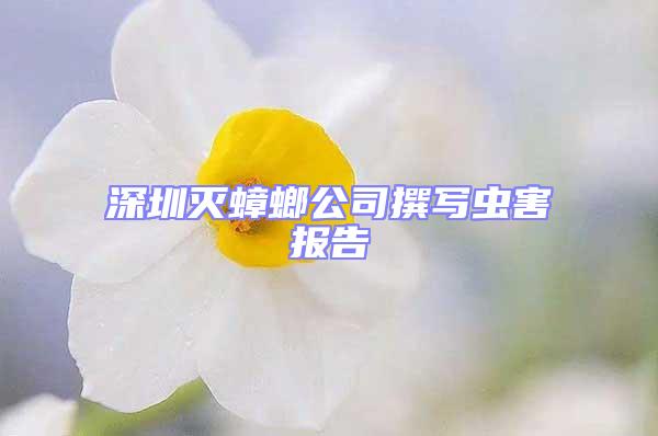 深圳滅蟑螂公司撰寫蟲害報告