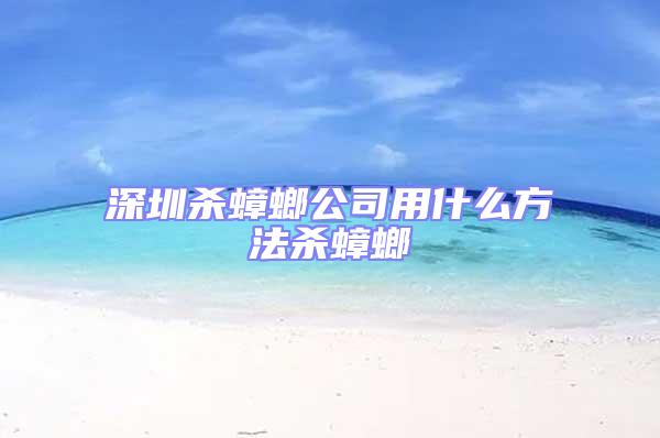 深圳殺蟑螂公司用什么方法殺蟑螂