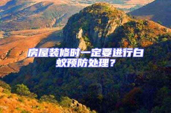房屋裝修時一定要進行白蟻預防處理？