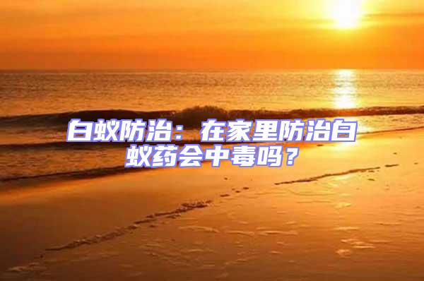 白蟻防治：在家里防治白蟻藥會中毒嗎？