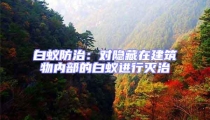 白蟻防治：對隱藏在建筑物內(nèi)部的白蟻進(jìn)行滅治