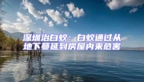 深圳治白蟻：白蟻通過(guò)從地下蔓延到房屋內(nèi)來(lái)危害