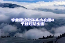 專業(yè)除蟲教你實木衣柜4個技巧防蟲害