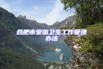 合肥市愛國衛生工作管理辦法