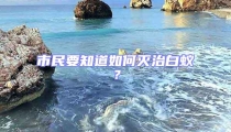 市民要知道如何滅治白蟻？