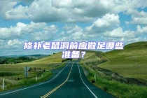 修補(bǔ)老鼠洞前應(yīng)做足哪些準(zhǔn)備？