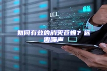 如何有效的消滅蒼蠅？遠離噪聲